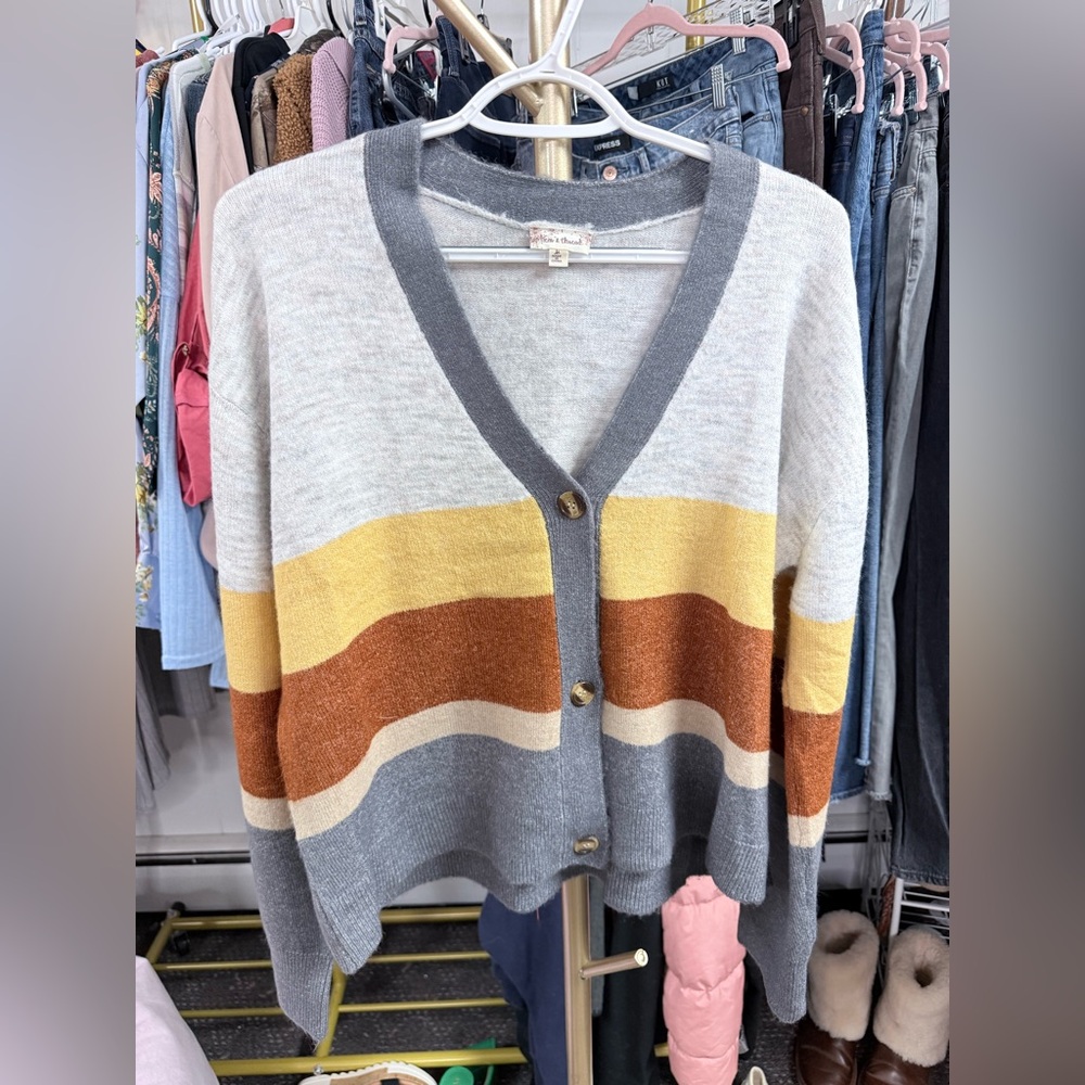 Hem & Thread Multicolor Striped Cardigan